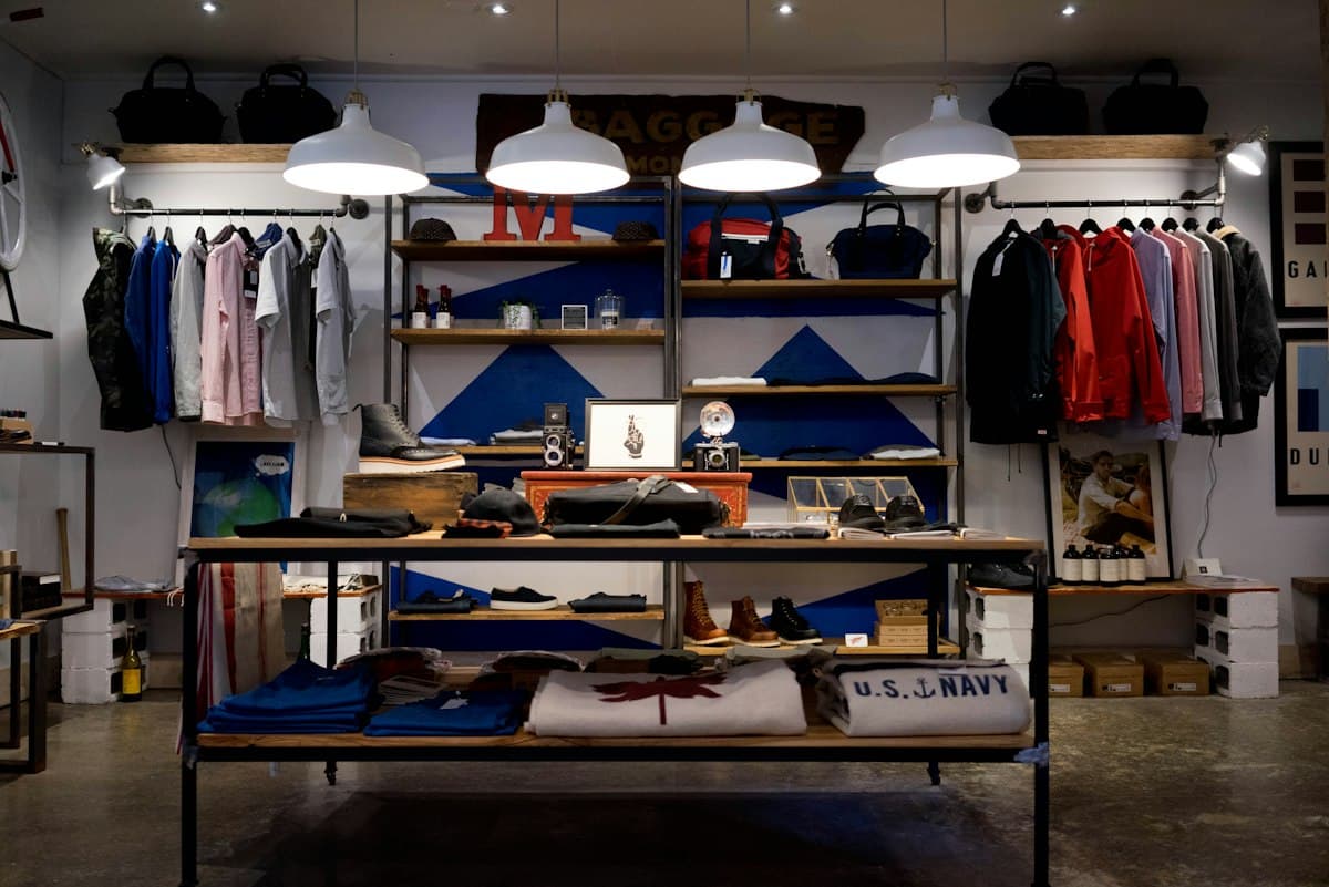 Interior de una tienda retail con anaqueles y productos a la vista